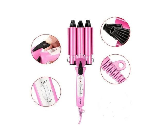 Pinza Rizadora Para Cabello 3tubos 40w